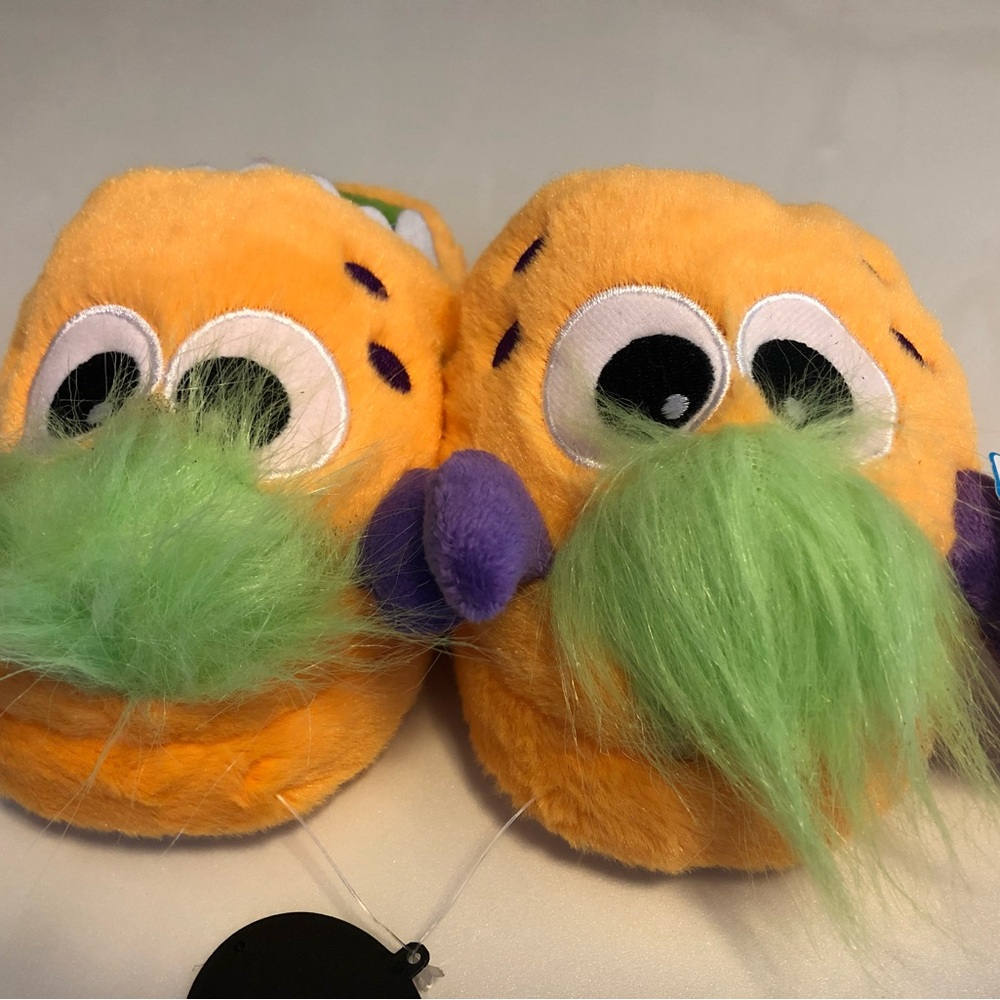 NEW with tags - Cozy Toes Children’s Plush Slippers. Yellow Monster